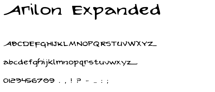 Arilon Expanded font
